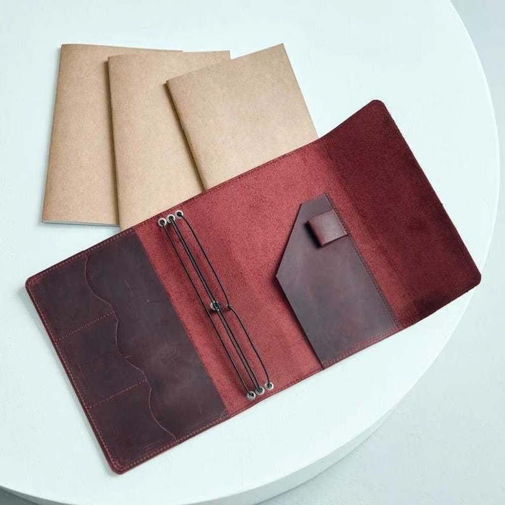 Vintage Leather Journal Notebook - Vintage A5 Notebook Organizer Loose Leaf