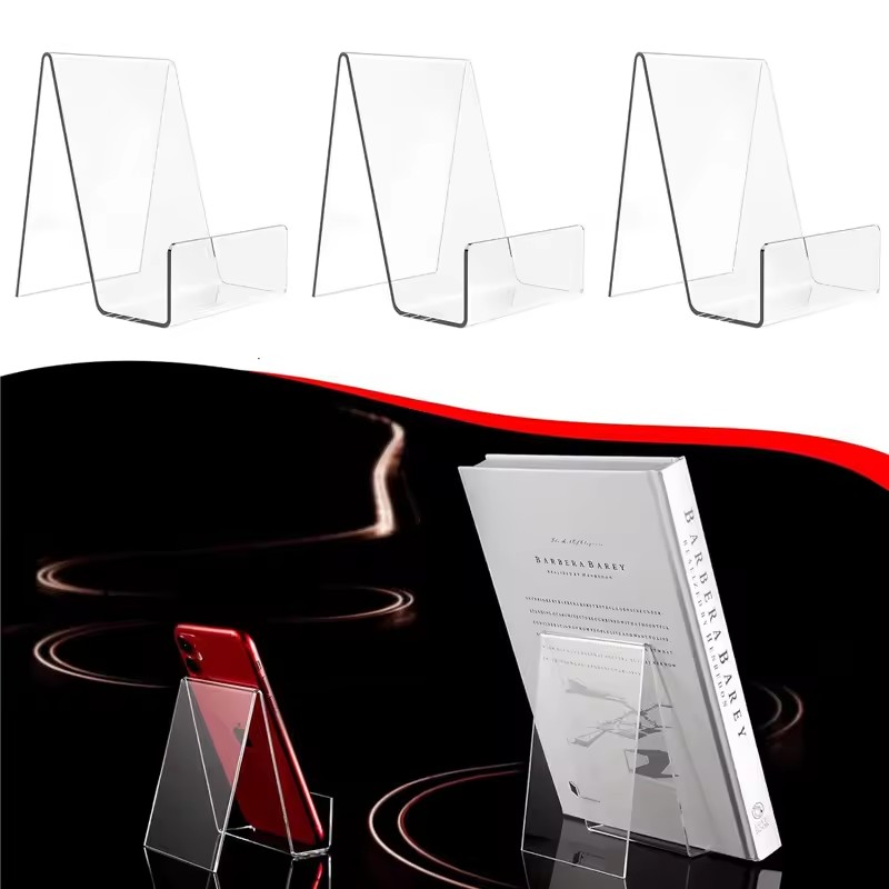Clear Acrylic Book Stand Holder - 4pcs Clear Adjustable Book Stand –