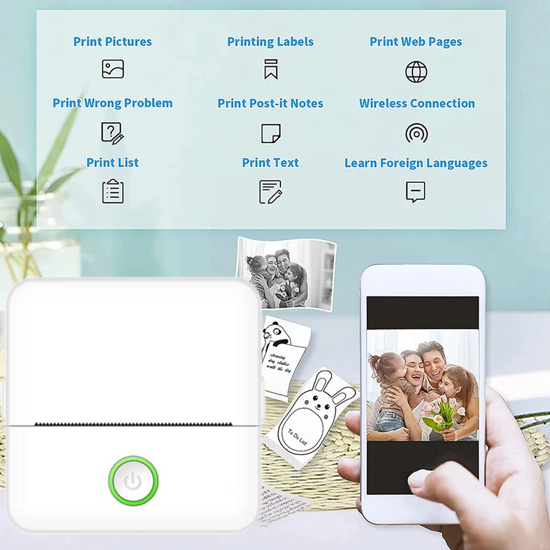 Mini Portabl Printer Inkless S - Mini Pocket Thermal Printer Paper Roll ulasan dan harga