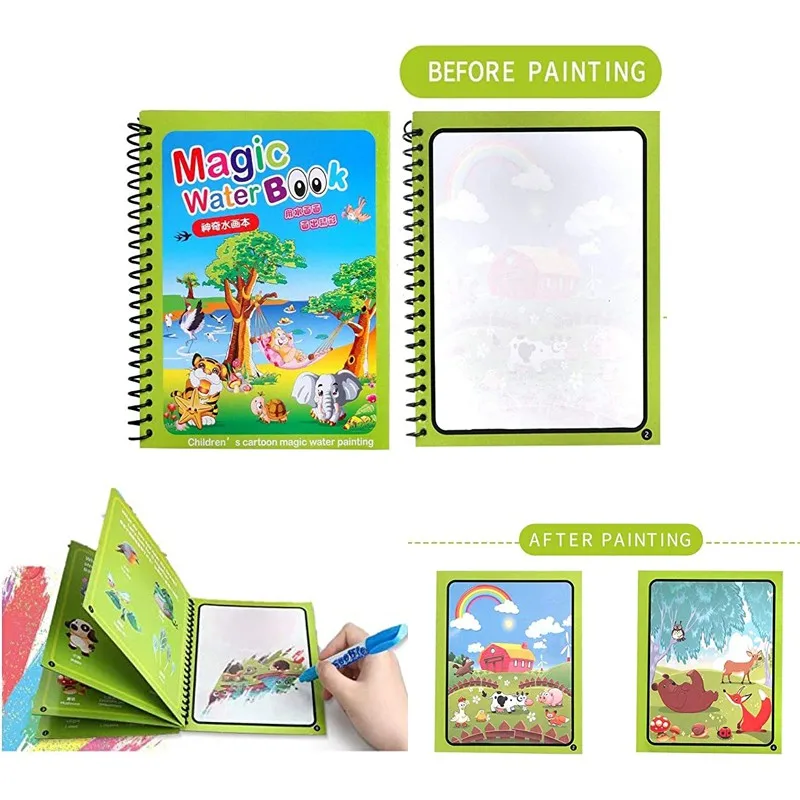 1pc Magic Water Coloring Book  - Reusable Water Magic Coloring Book ulasan dan harga