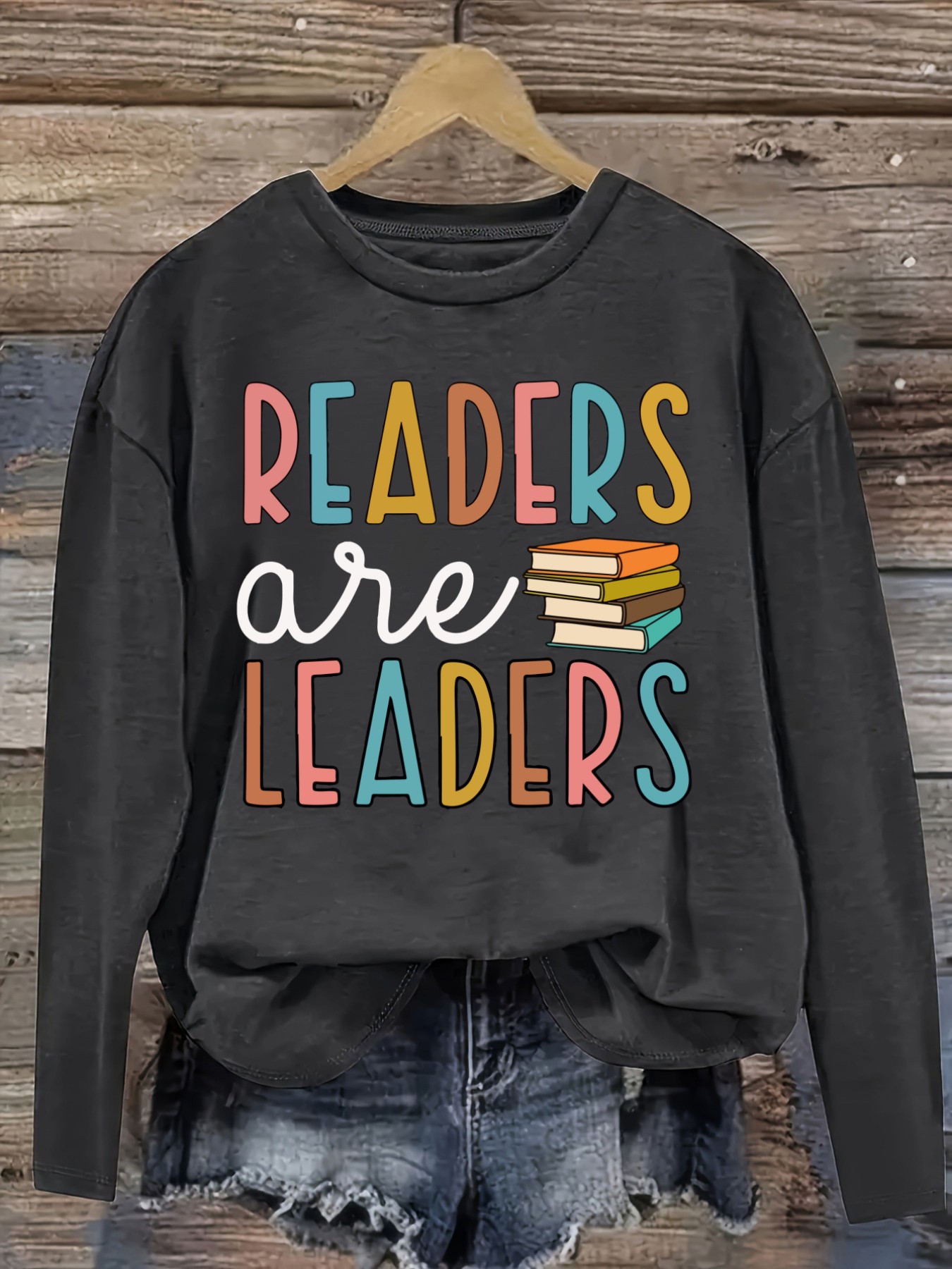 Women's Casual Long Sleeve Cre - Books ulasan dan harga