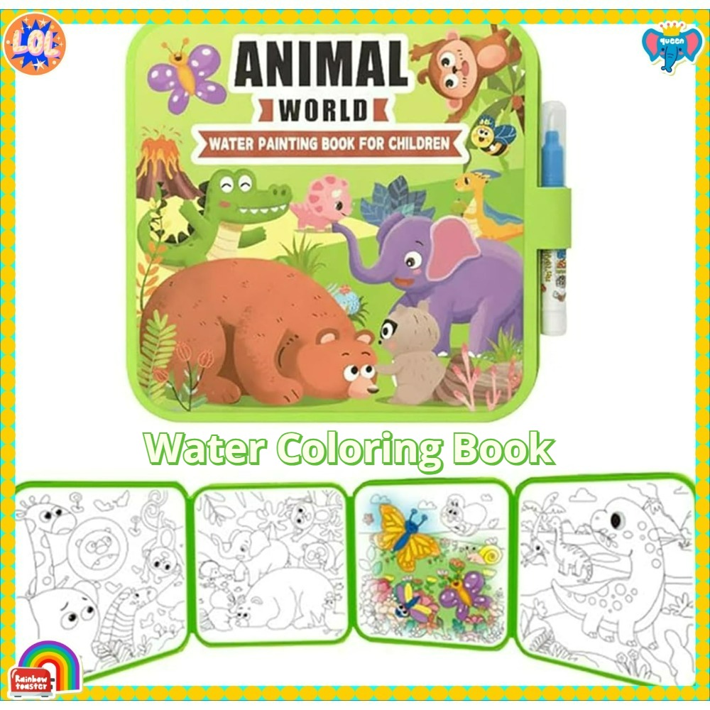 Magic Water Coloring Book Set  - Reusable Water Magic Coloring Book ulasan dan harga