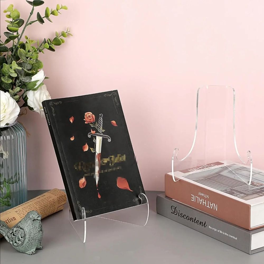 Tablet Holder Acrylic Flat Pla - Clear Acrylic Book Stand Holder ulasan dan harga