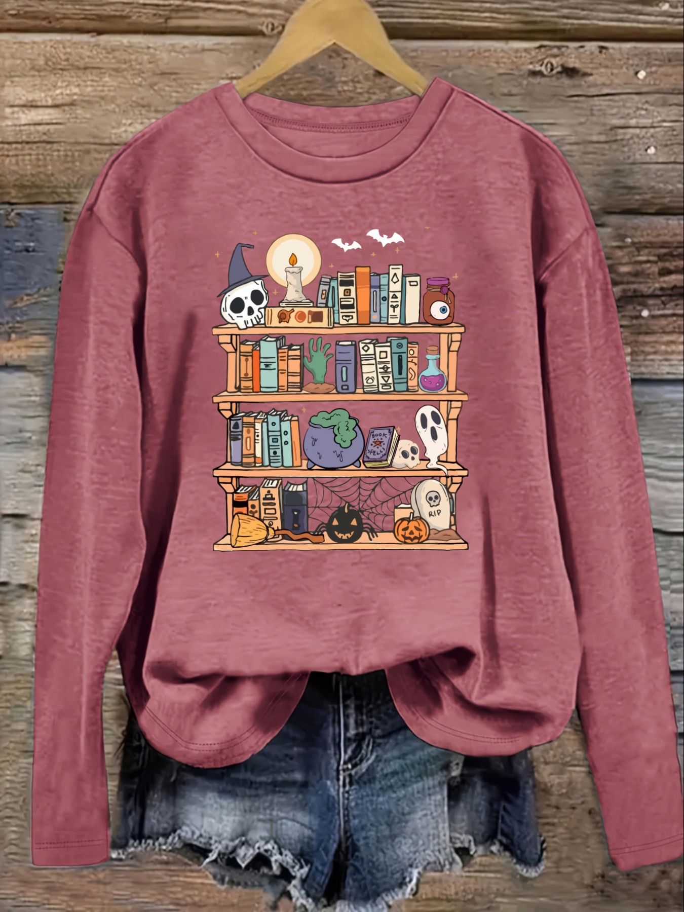 Women's Casual Long Sleeve Cre - Books ulasan dan harga