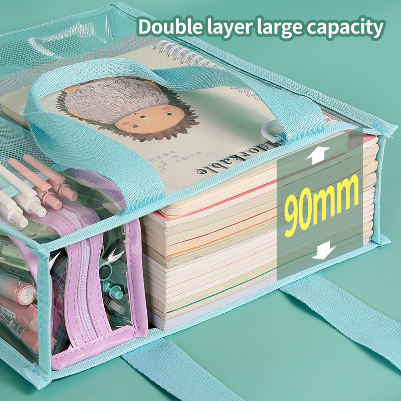 HUAJIE Transparent File Bag, L - Stationery Books ulasan dan harga