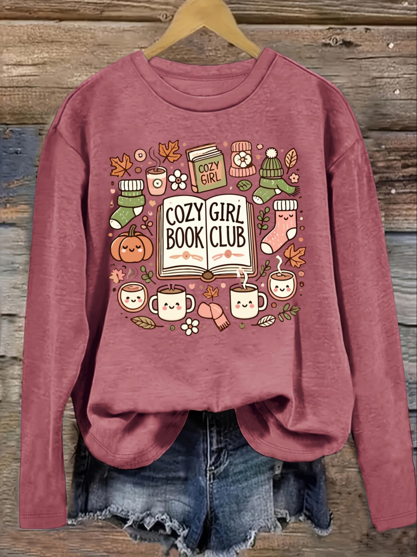 Women's Casual Long Sleeve Cre - Books ulasan dan harga