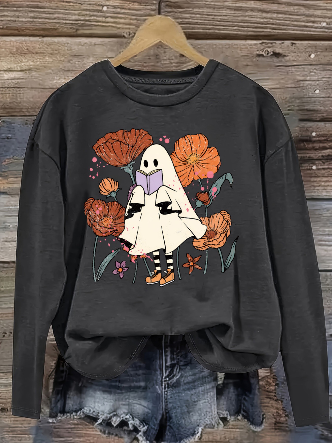 Women's Casual Long Sleeve Cre - Books ulasan dan harga