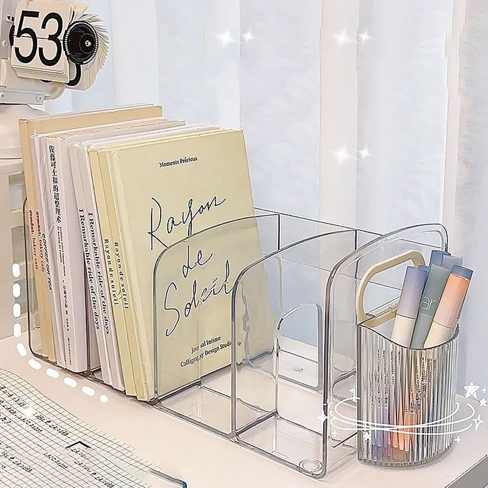 Portable Clear Acrylic Bookend - Clear Acrylic Book Stand Holder ulasan dan harga