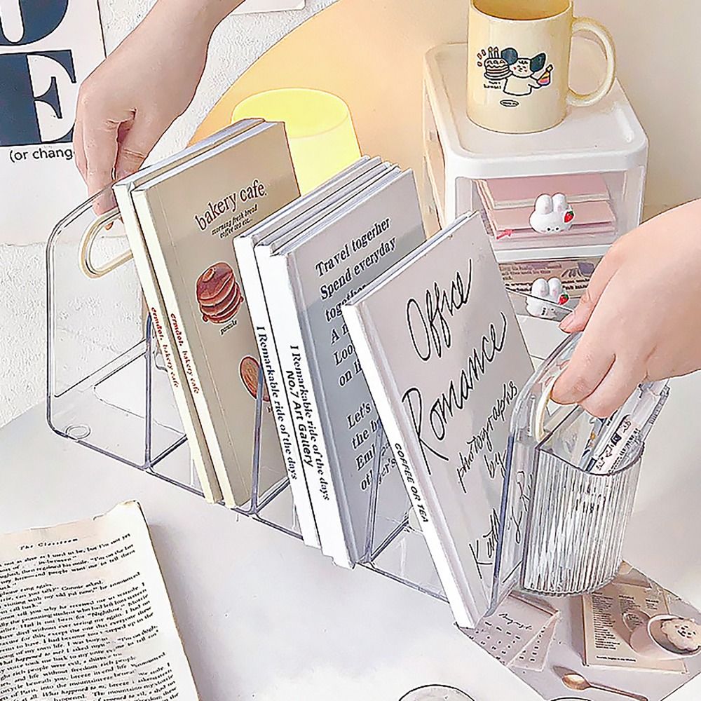 Portable Clear Acrylic Bookend - Clear Acrylic Book Stand Holder ulasan dan harga