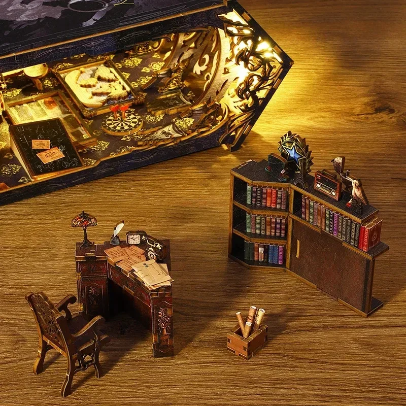Retro DIY Wooden Book Nook She - Diy Wooden Book Nook Kit Shelf Insert ulasan dan harga
