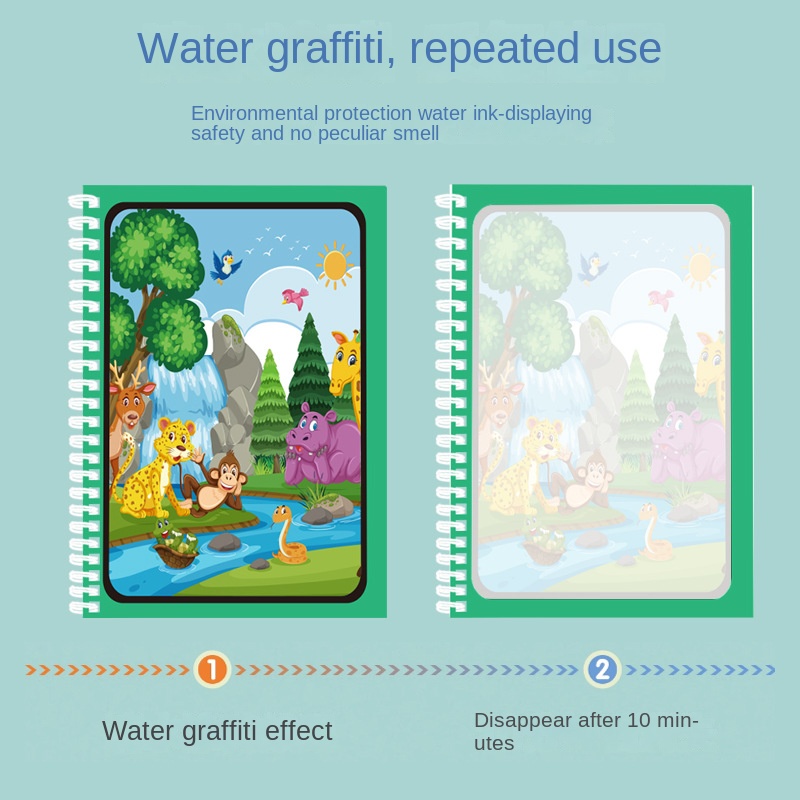 Children's Magic Water Drawing - Reusable Water Magic Coloring Book ulasan dan harga