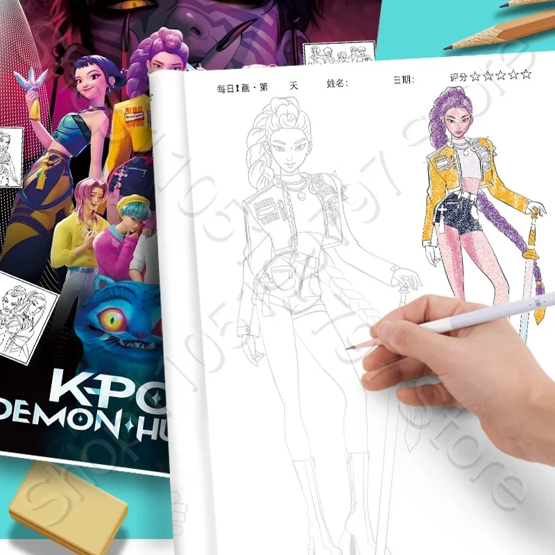 Anime Gilrs Lumi Mila Zoi Hunt - Adult Coloring Book Stress Relief ulasan dan harga